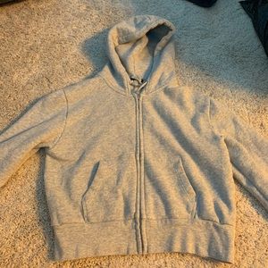 Brandy Melville Zip Up Cropped Hoodie